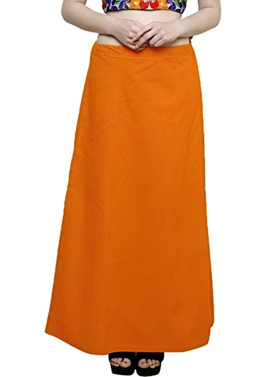 Clothing woman's Elegant Look Ethnic Wear Cotton Petticoat Orange Pack of 1