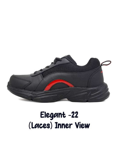 ASIAN Men's & Boys' Elegant 22 Black and Red Athletic Lace-Up Shoes