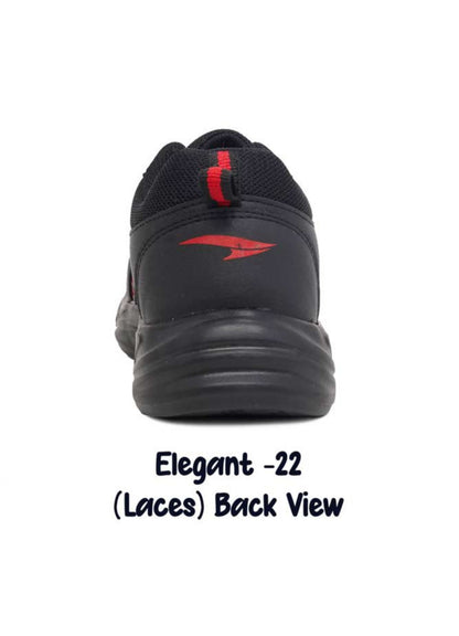 ASIAN Men's & Boys' Elegant 22 Black and Red Athletic Lace-Up Shoes