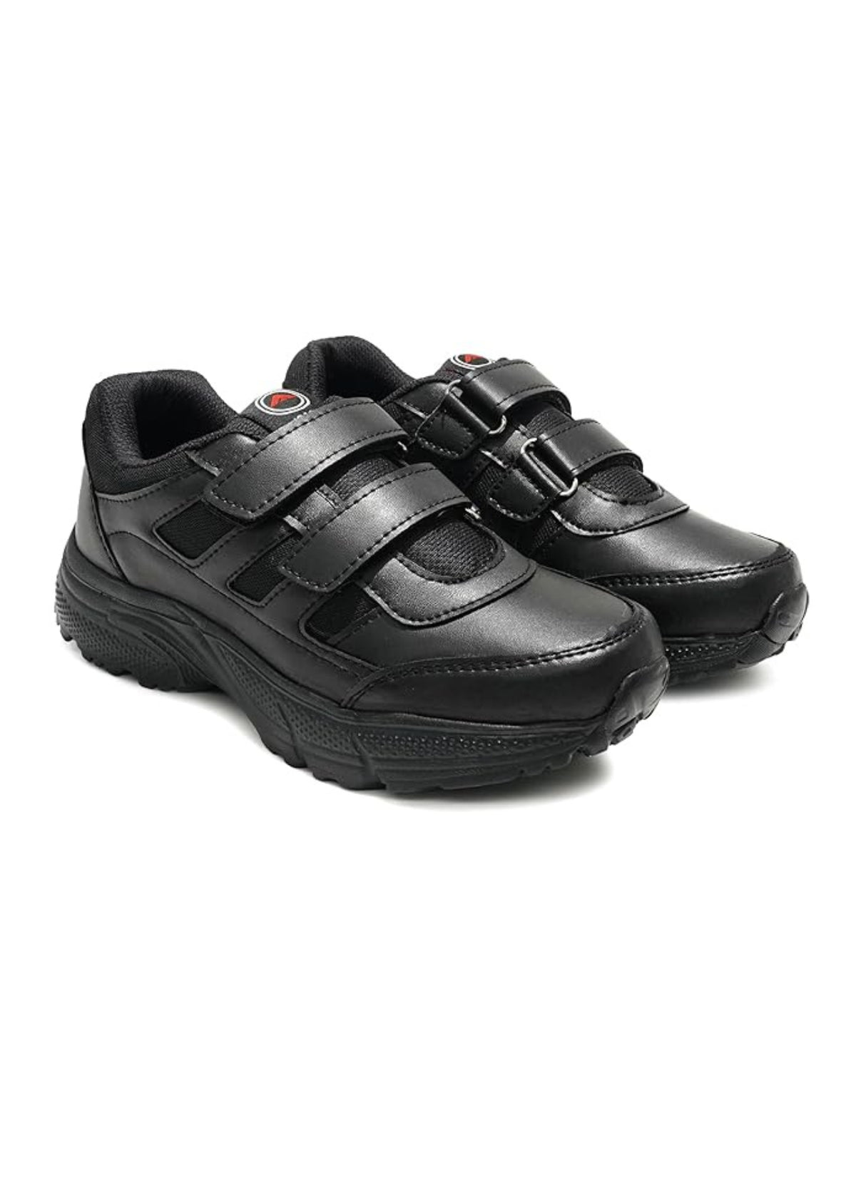 ASIAN Men's & Boys' Casual Velcro Sneakers Running & Walking School Shoes with Easy-to-Wear Straps _Black
