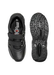ASIAN Men's & Boys' Casual Velcro Sneakers Running & Walking School Shoes with Easy-to-Wear Straps _Black