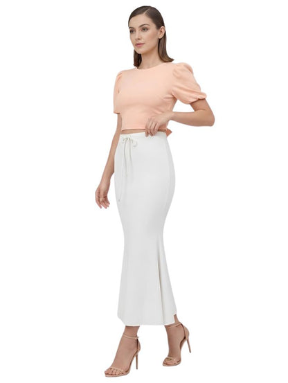 Apparels Saree Shapewear White Color for Women's | Lycra Stretchable Under Skirts Petticoat | Fish Cut for Everyday Comfort Wear