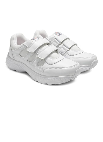 ASIAN Men's Monitor Velcro White Sneaker Shoes | Lightweight Sports Training & Gym Shoes with Synthetic Upper and Padded Insole