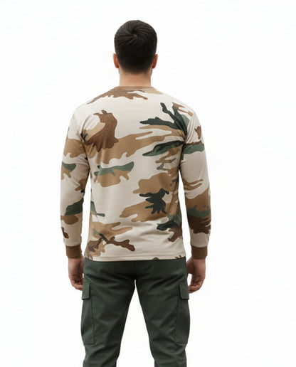 ITBP Original Camouflage Fabric T-Shirt , Durable & Breathable Army Wear Full Sleeves