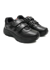 ASIAN Men's Monitor Velcro White Sneaker Shoes | Lightweight Sports Training & Gym Shoes with Synthetic Upper and Padded Insole Black