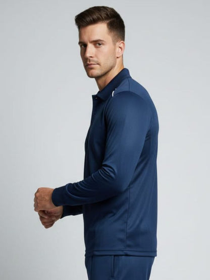 TYKA Prima Men Navy Sports Polo T-Shirt | Quick Dry Activewear with Contrast Piping -USA