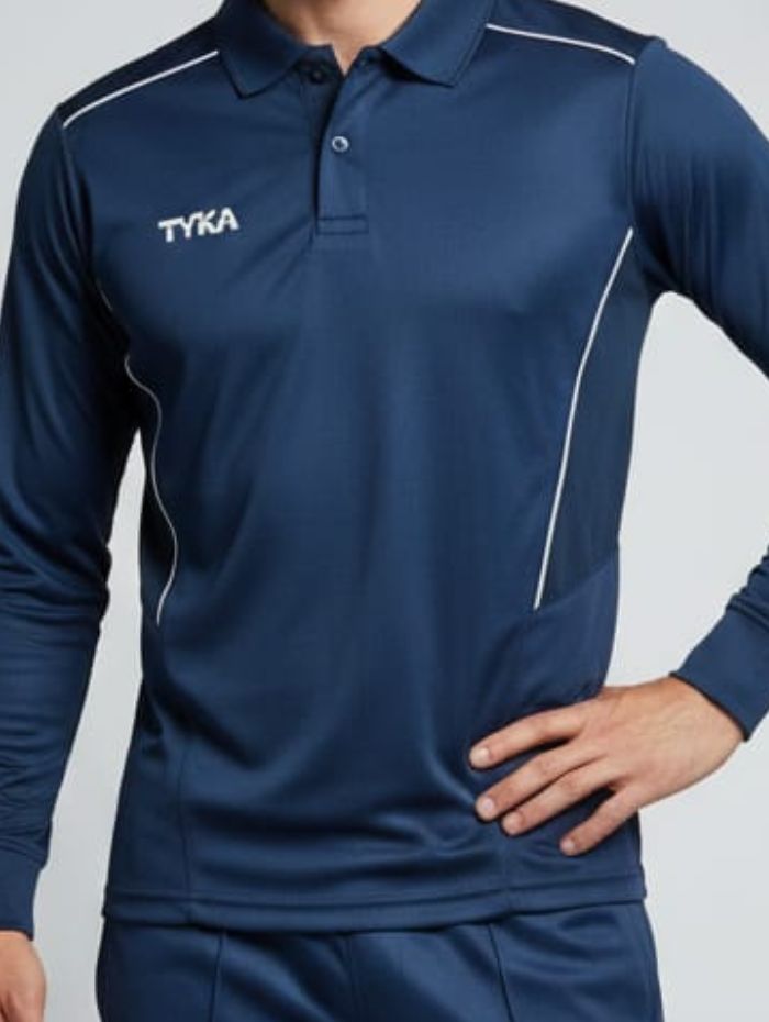 TYKA Prima Men Navy Sports Polo T-Shirt | Quick Dry Activewear with Contrast Piping -USA