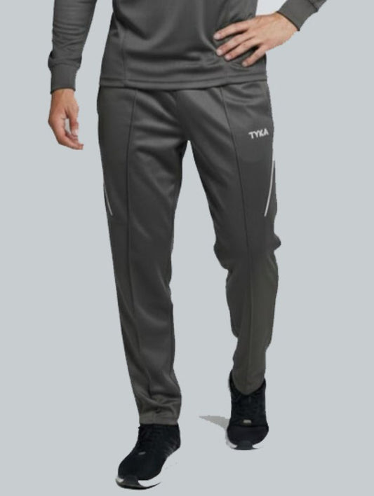 Tyka Men’s Grey Sports Track Pants | Slim Fit Running |Cricket |Training Joggers | Quick Dry Activewear