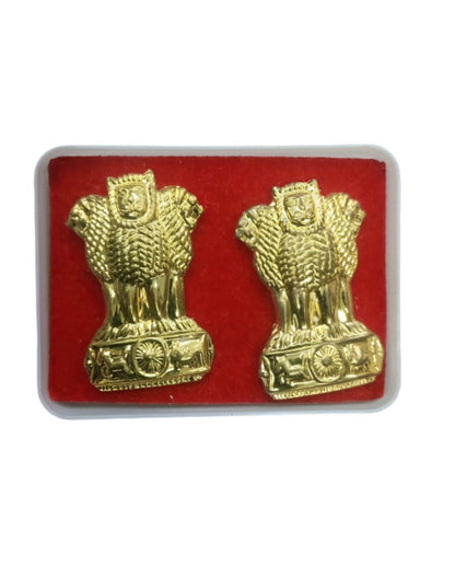 Ashoka Emblem, Indian National Emblem Decorative One pair (2 pcs) Golden