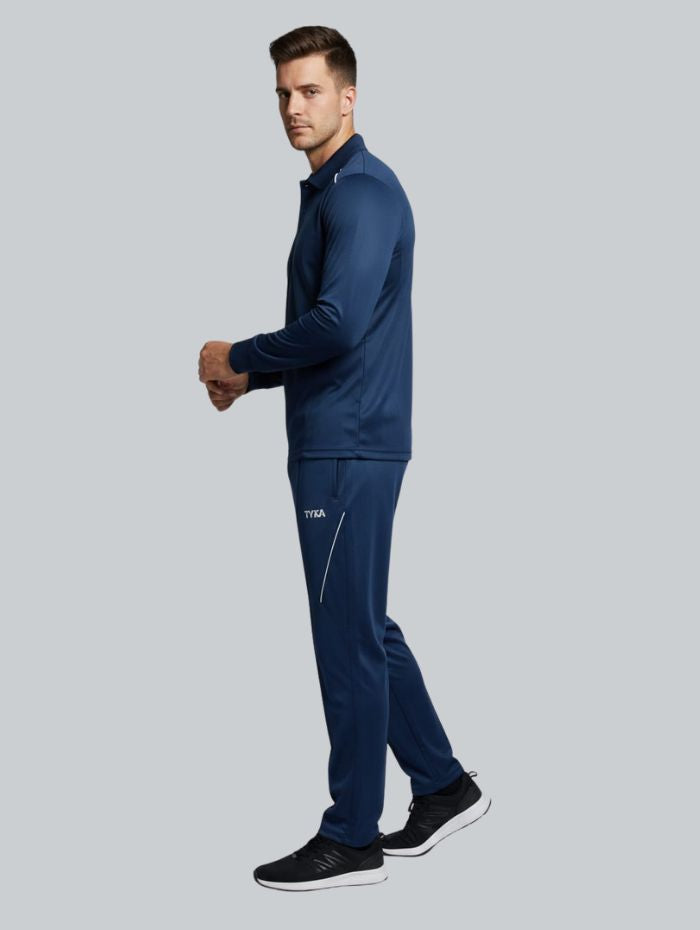 TYKA Prima Men’s Cricket Sports Set | Full Sleeve Performance Cricket Shirt & Trouser | Breathable Athletic Training & Match Wear (Navy)