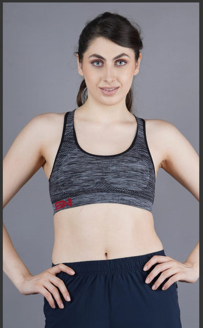 SHIV-NARESH Women Sports Bra Grey