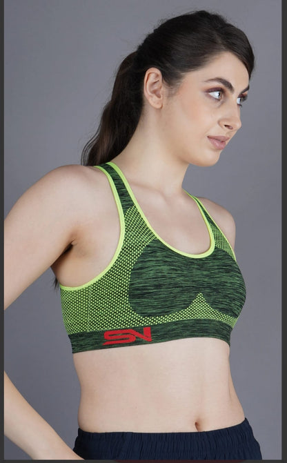 SHIV-NARESH Women Sports Bra Green