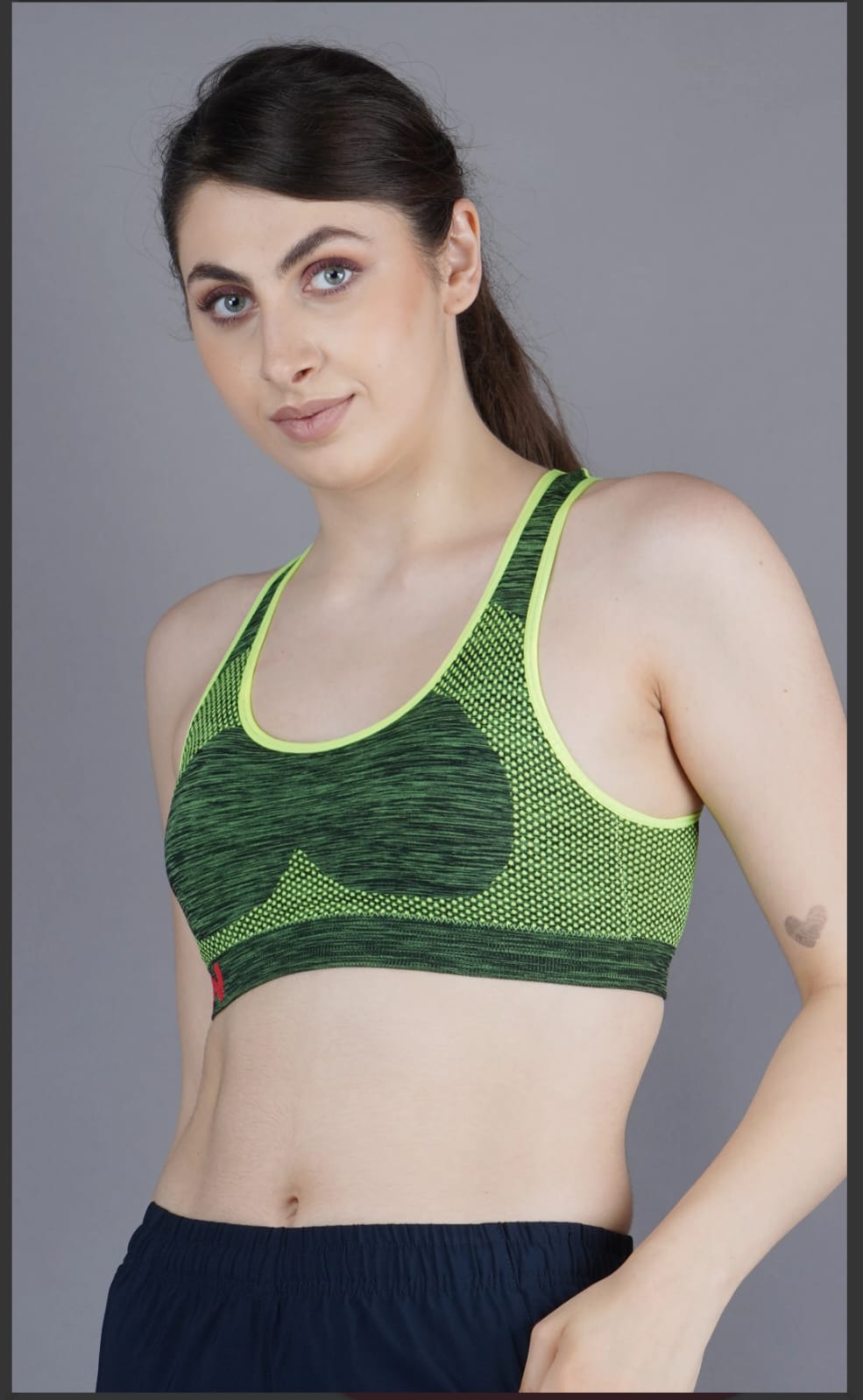 SHIV-NARESH Women Sports Bra Green