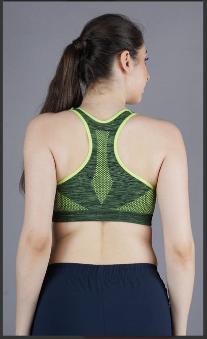 SHIV-NARESH Women Sports Bra Green
