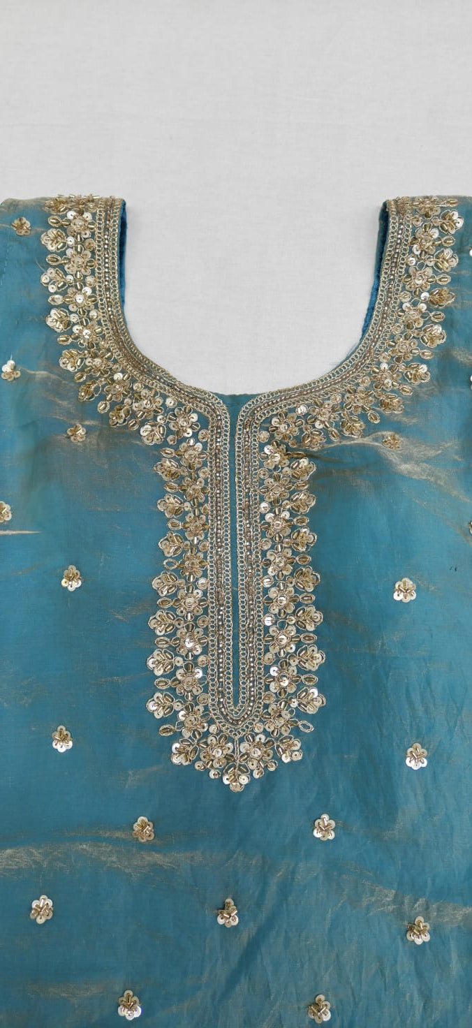 Elegant Mint Green Art Silk Blend Lehenga Set with Intricate Handwork