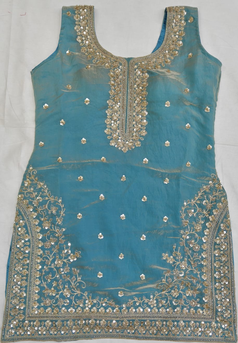 Elegant Mint Green Art Silk Blend Lehenga Set with Intricate Handwork