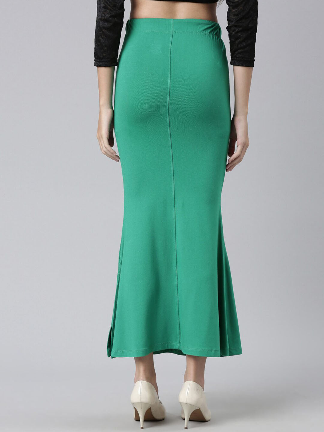 Rayon Stretch Saree Shapewear Petticoat for Women | Mermaid Flare Green
