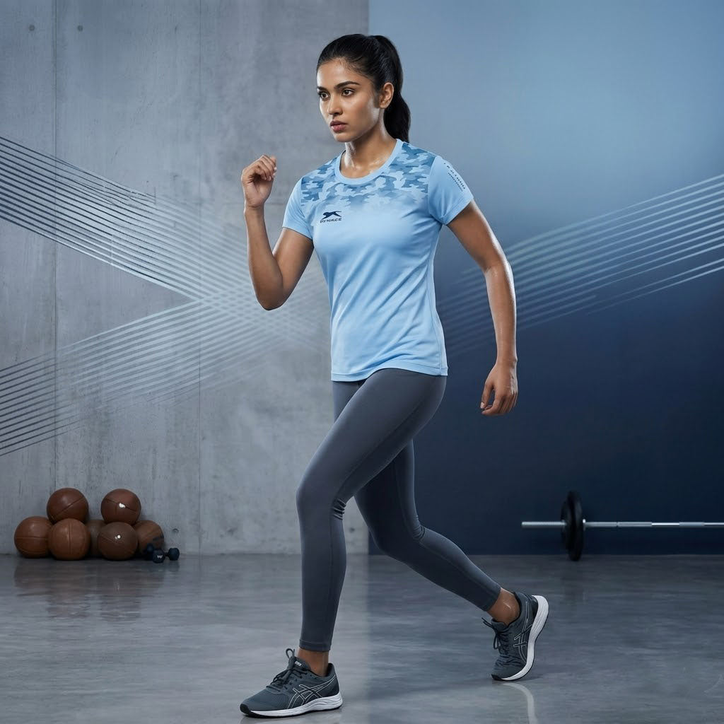Shiv Naresh Girl's|Women'S Half Sublimation Sports T-Shirt | Quick Dry Polyester Gym & Running T-Shirt | Lightweight Athletic Training Tee
