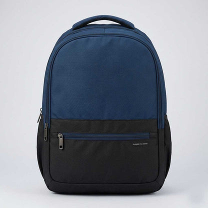 Premium Multi-Pocket School & Travel Backpack – Durable Navy & Black Laptop Bag with Ergonomic Padded Straps