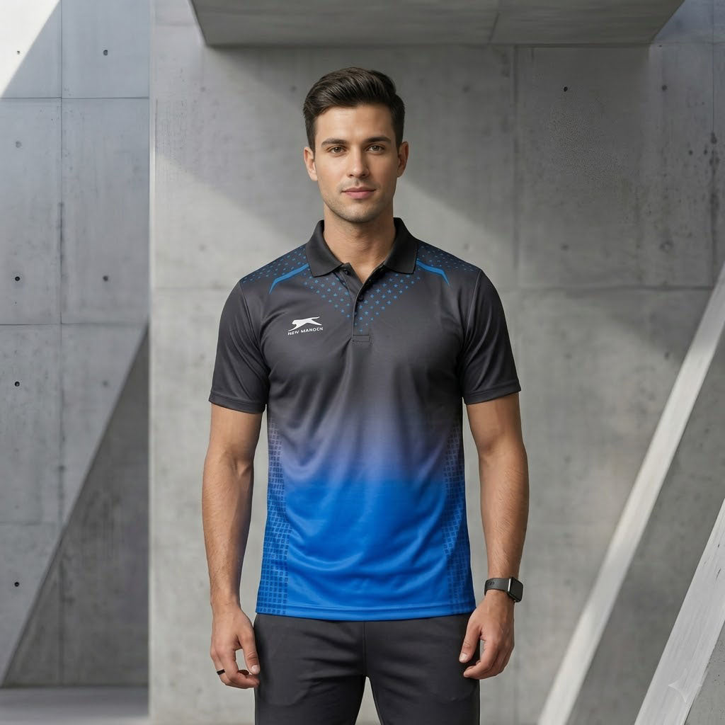 Shiv Naresh Men's|Boy's Full Sublimation Sports T-Shirt | Half Sleeves Flat Collar Interlock Jacquard Fabric | Breathable Athletic Training Tee