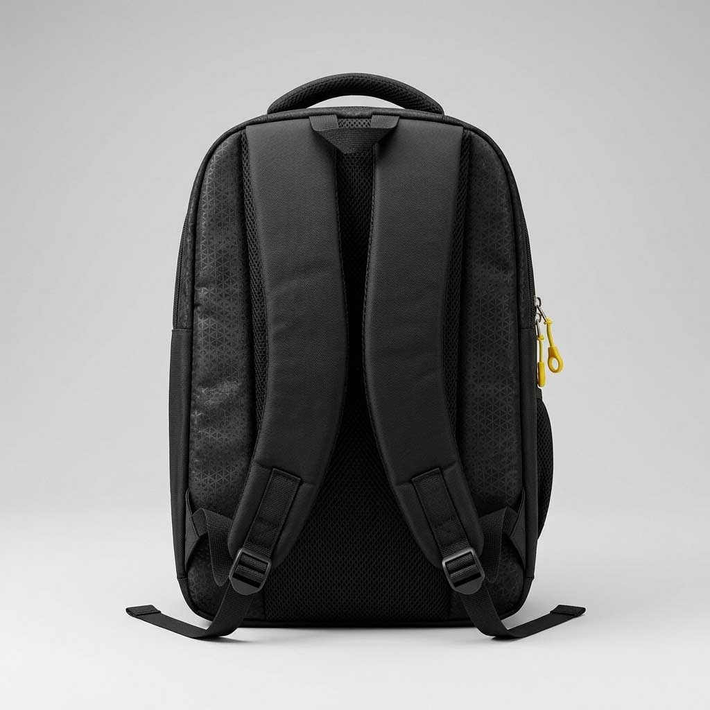 Premium Ergonomic Multi-Pocket School & Travel Backpack – Sleek Black with Tactical Yellow Accents