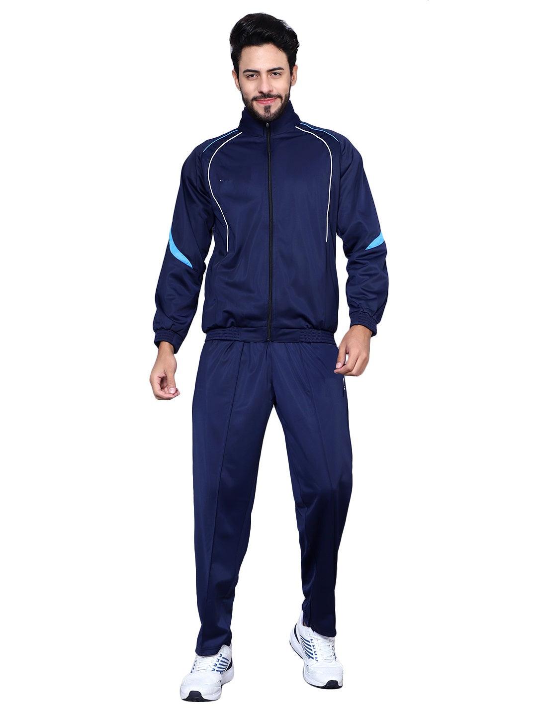 Shiv Naresh Men 445A NAVY/CYAN/WHITE T.P Racer-suit 2.0 Tracksuit XXL