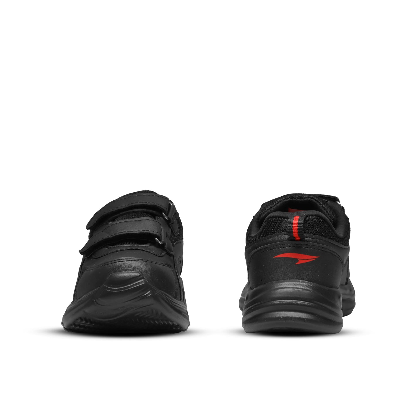 ASIAN Unisex Black & Red Elegant-22 GD Goenka School Shoes with Dual Velcro Straps | Lightweight & Comfortable Kids Sports Shoes