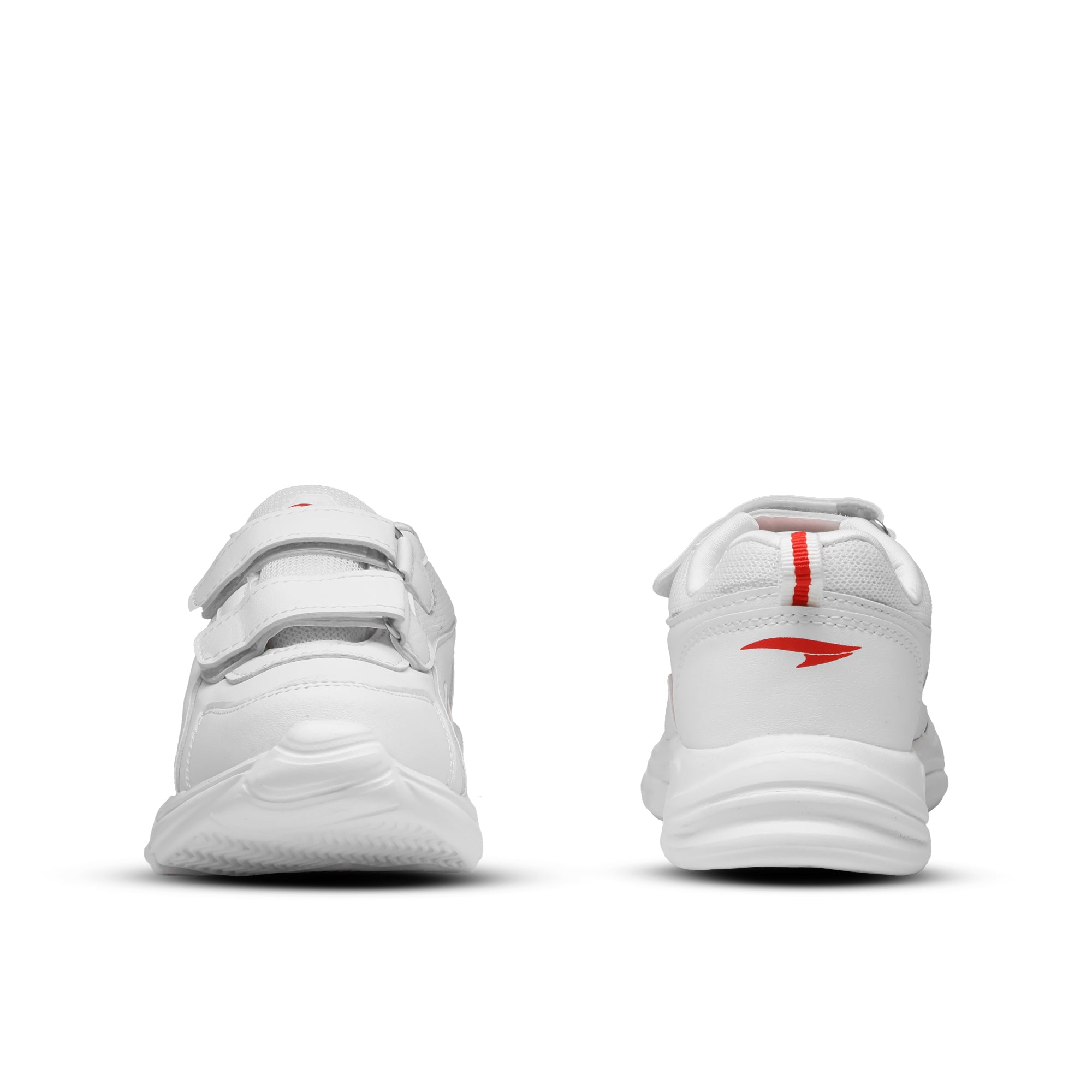 ASIAN Unisex White & Red Elegant-22 School Shoes with Dual Velcro Straps | Lightweight Comfortable Kids Sports School Shoes.. GD Goenka