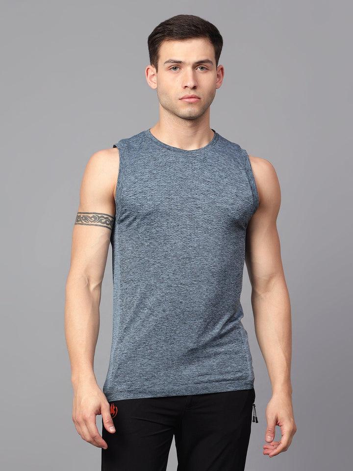 Seamless Training Men's Vest Blue