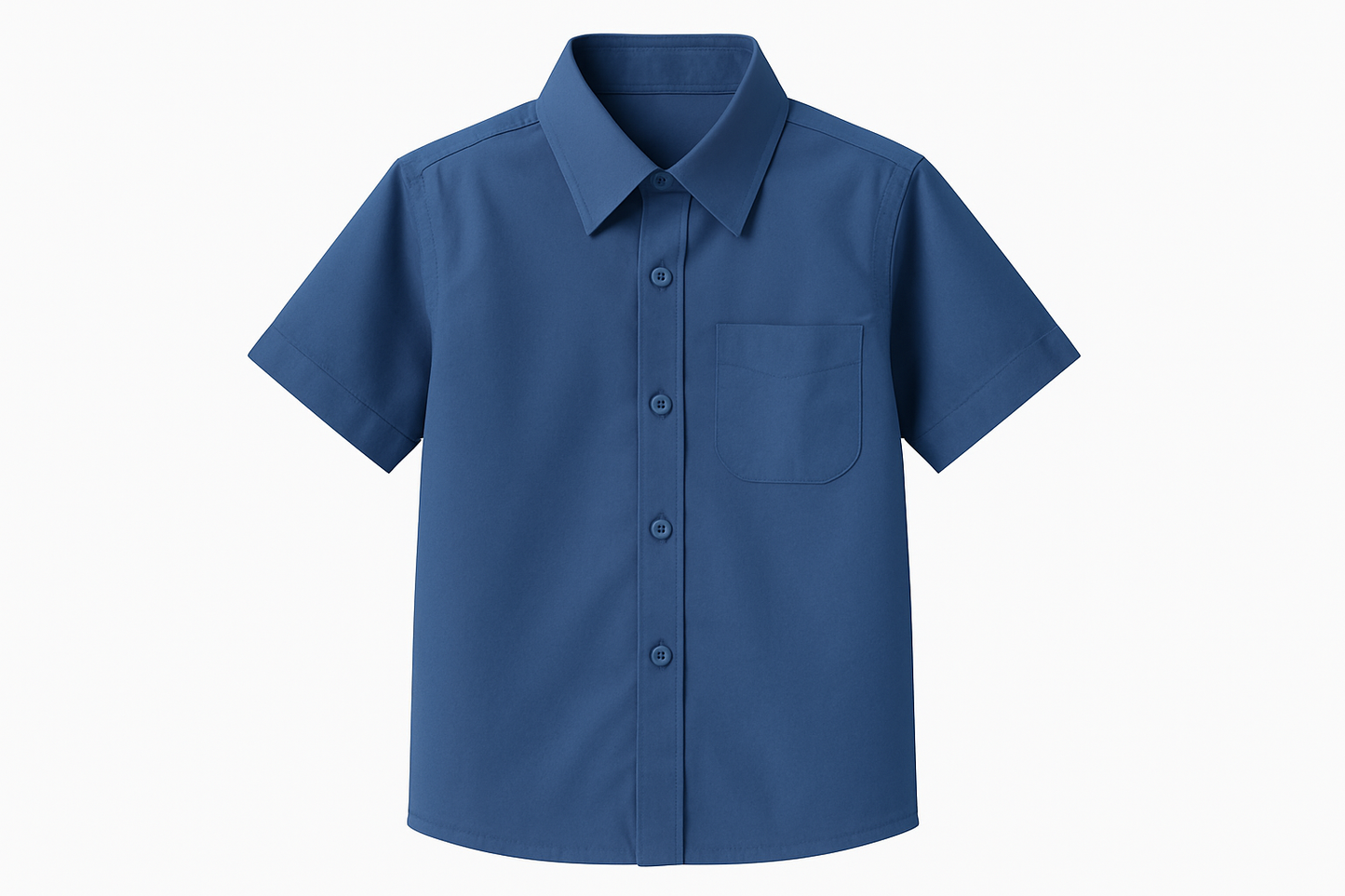 Unisex Blue Cotton School Shirt with Half Sleeves – Classic Fit