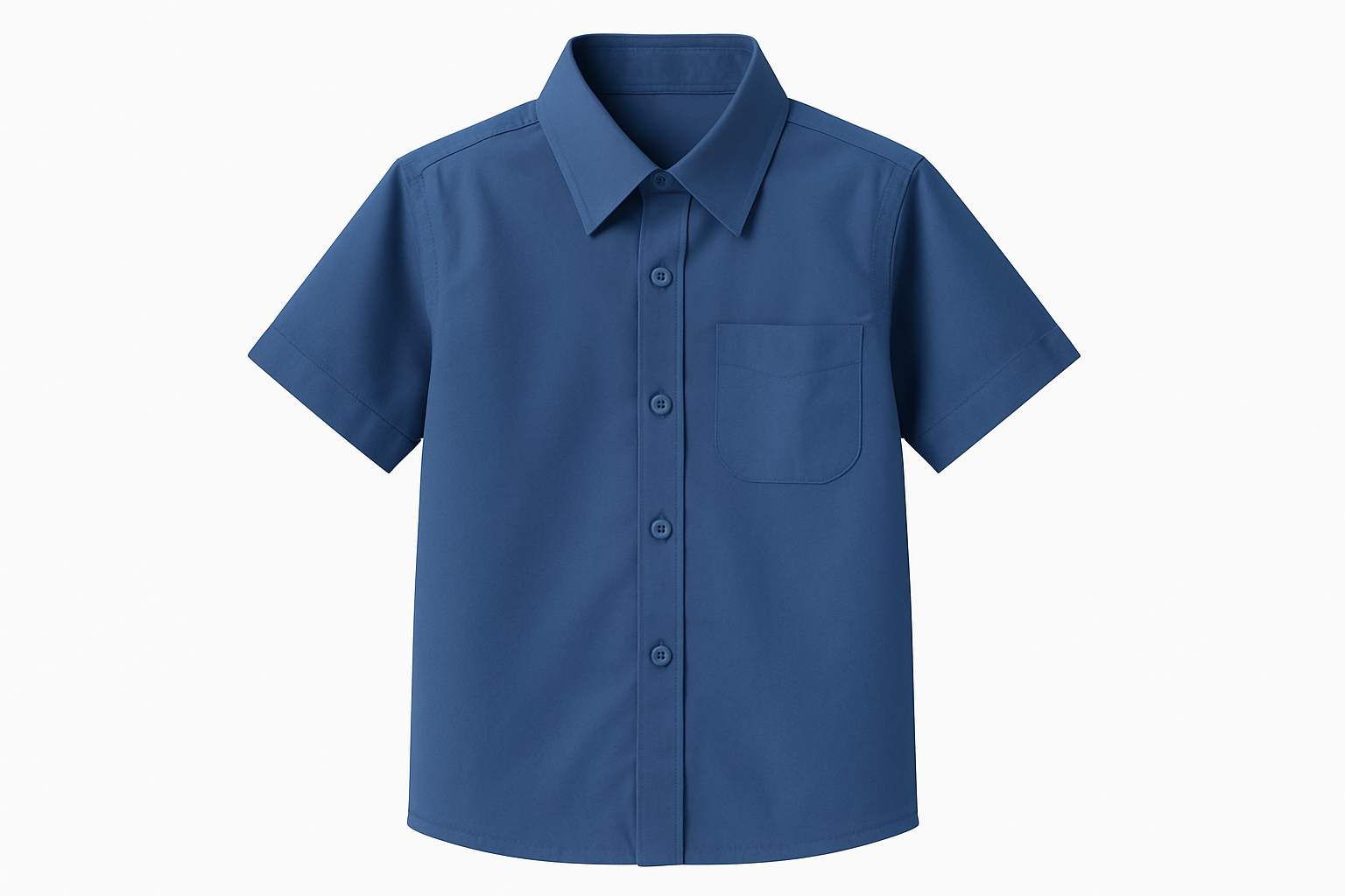 Unisex Blue Cotton School Shirt with Half Sleeves – Classic Fit